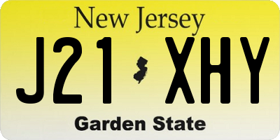 NJ license plate J21XHY
