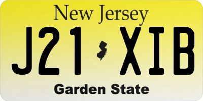 NJ license plate J21XIB