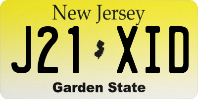 NJ license plate J21XID