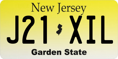 NJ license plate J21XIL