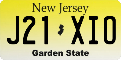 NJ license plate J21XIO