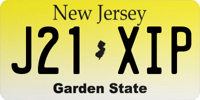 NJ license plate J21XIP