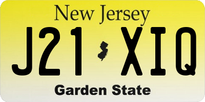 NJ license plate J21XIQ