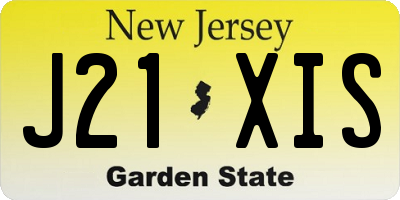 NJ license plate J21XIS