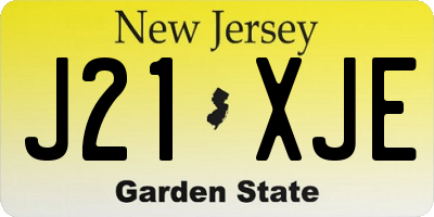 NJ license plate J21XJE
