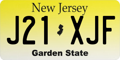 NJ license plate J21XJF