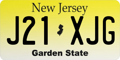 NJ license plate J21XJG