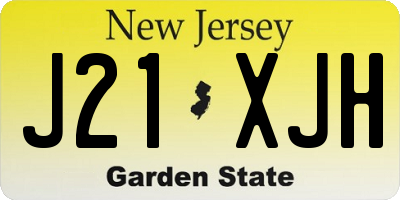 NJ license plate J21XJH