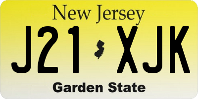 NJ license plate J21XJK
