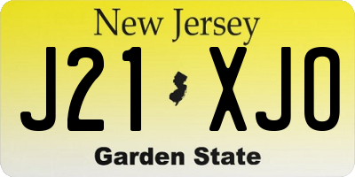 NJ license plate J21XJO