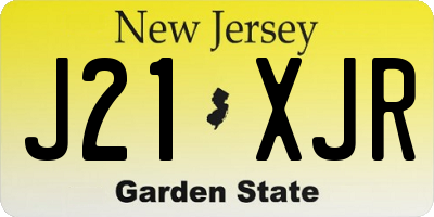 NJ license plate J21XJR