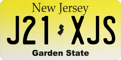 NJ license plate J21XJS