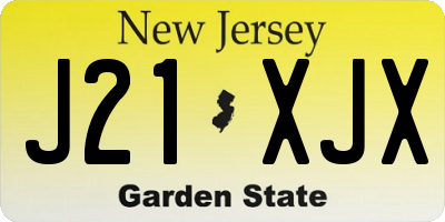 NJ license plate J21XJX