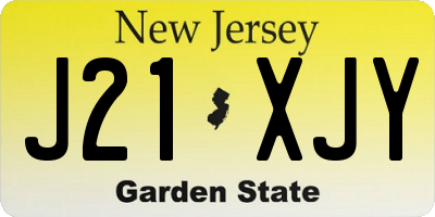 NJ license plate J21XJY