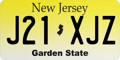 NJ license plate J21XJZ