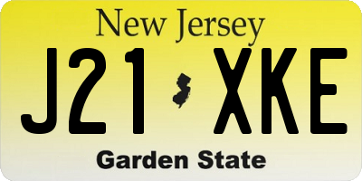 NJ license plate J21XKE