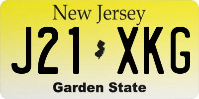 NJ license plate J21XKG