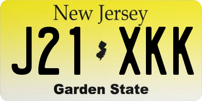 NJ license plate J21XKK