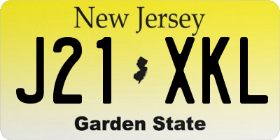 NJ license plate J21XKL