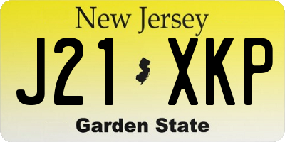 NJ license plate J21XKP