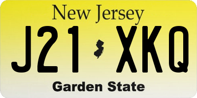 NJ license plate J21XKQ