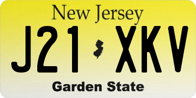 NJ license plate J21XKV