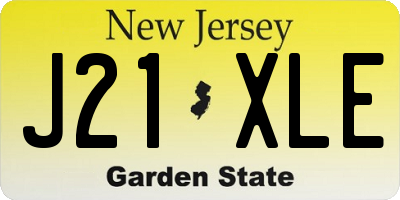 NJ license plate J21XLE