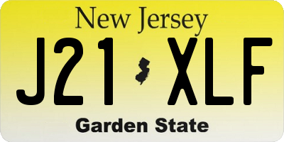 NJ license plate J21XLF