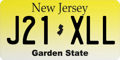 NJ license plate J21XLL