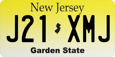 NJ license plate J21XMJ