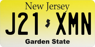 NJ license plate J21XMN
