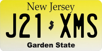 NJ license plate J21XMS