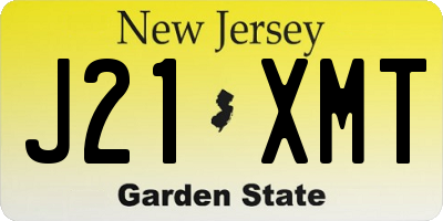 NJ license plate J21XMT