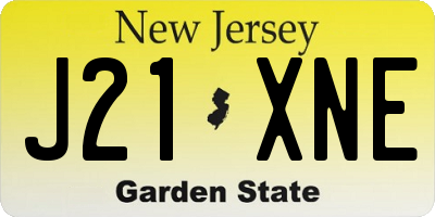 NJ license plate J21XNE