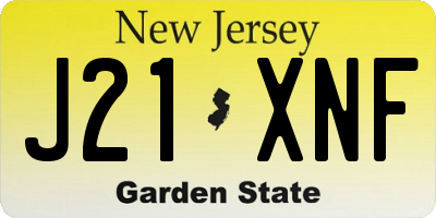 NJ license plate J21XNF