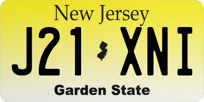 NJ license plate J21XNI