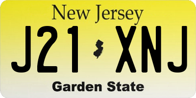 NJ license plate J21XNJ