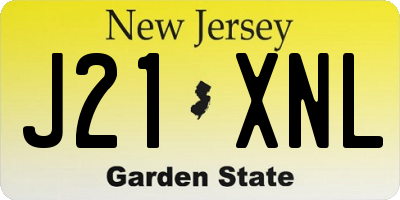 NJ license plate J21XNL