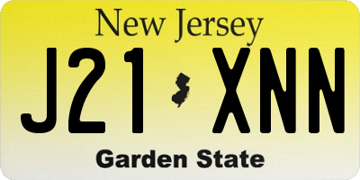 NJ license plate J21XNN