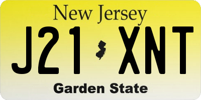 NJ license plate J21XNT