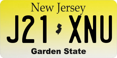 NJ license plate J21XNU