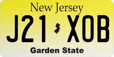 NJ license plate J21XOB