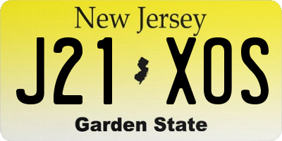 NJ license plate J21XOS