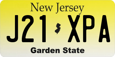 NJ license plate J21XPA