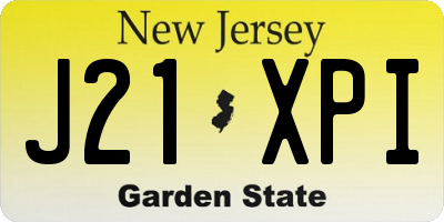 NJ license plate J21XPI