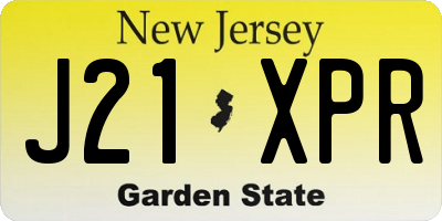 NJ license plate J21XPR