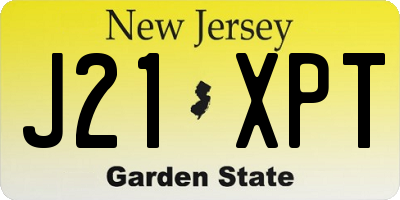 NJ license plate J21XPT