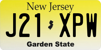 NJ license plate J21XPW
