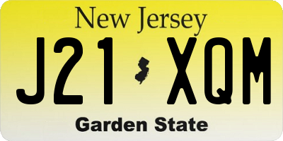 NJ license plate J21XQM