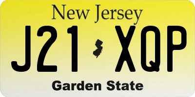 NJ license plate J21XQP